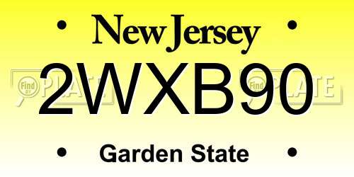 2WXB90 New Jersey License Plate