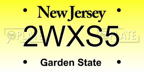 2WXS5 New Jersey License Plate