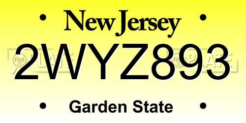 2WYZ893 New Jersey License Plate