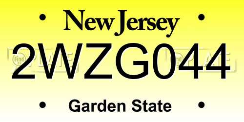 2WZG044 New Jersey License Plate