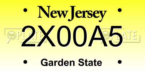 2X00A5 New Jersey License Plate