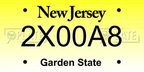 2X00A8 New Jersey License Plate