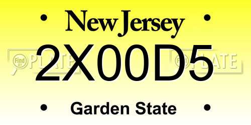 2X00D5 New Jersey License Plate
