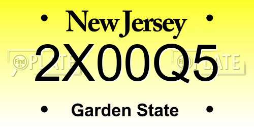 2X00Q5 New Jersey License Plate