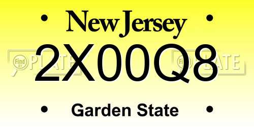 2X00Q8 New Jersey License Plate
