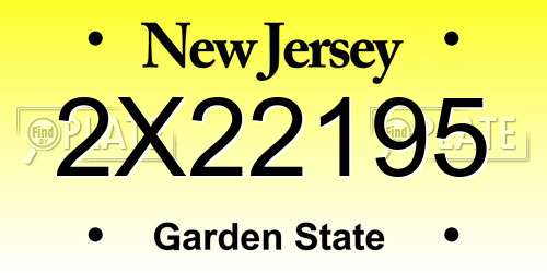 2X22195 New Jersey License Plate