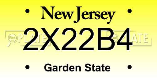 2X22B4 New Jersey License Plate