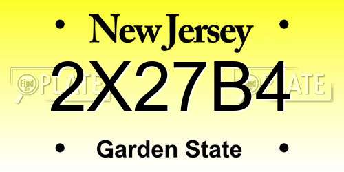 2X27B4 New Jersey License Plate
