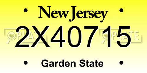 2X40715 New Jersey License Plate
