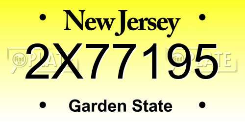 2X77195 New Jersey License Plate
