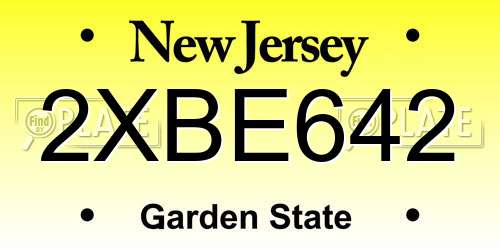 2XBE642 New Jersey License Plate