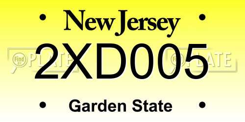 2XD005 New Jersey License Plate