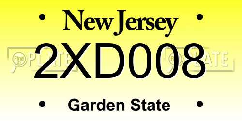 2XD008 New Jersey License Plate