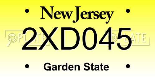 2XD045 New Jersey License Plate