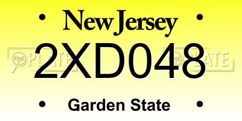 2XD048 New Jersey License Plate
