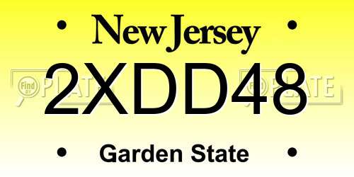 2XDD48 New Jersey License Plate