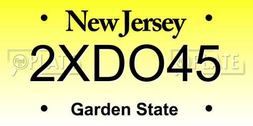 2XDO45 New Jersey License Plate