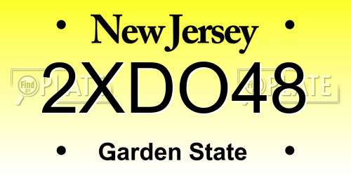 2XDO48 New Jersey License Plate
