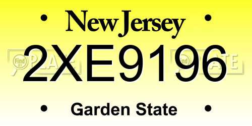 2XE9196 New Jersey License Plate