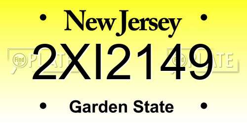 2XI2149 New Jersey License Plate