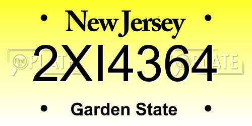 2XI4364 New Jersey License Plate