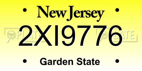 2XI9776 New Jersey License Plate