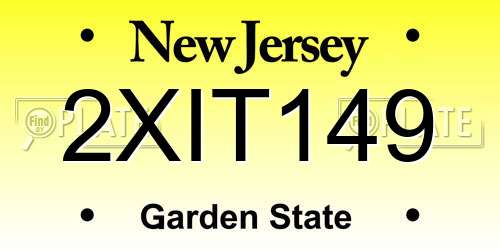 2XIT149 New Jersey License Plate