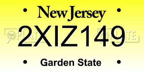 2XIZ149 New Jersey License Plate