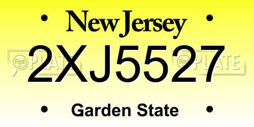 2XJ5527 New Jersey License Plate