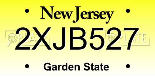 2XJB527 New Jersey License Plate