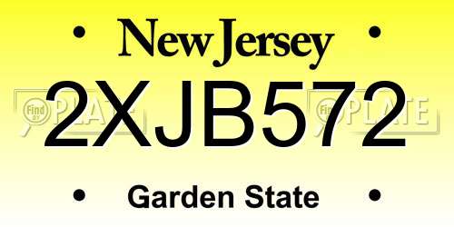 2XJB572 New Jersey License Plate
