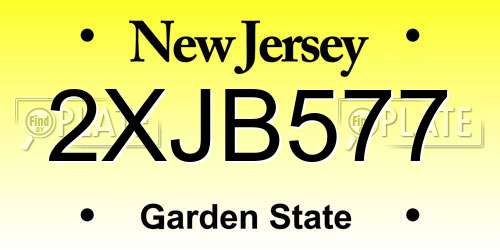 2XJB577 New Jersey License Plate