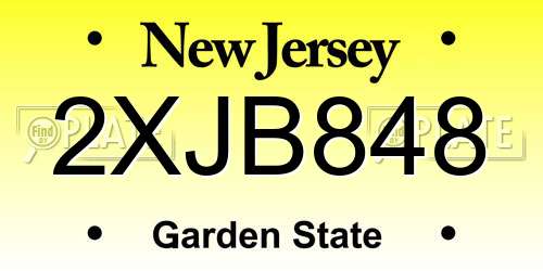 2XJB848 New Jersey License Plate