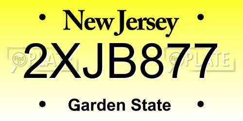 2XJB877 New Jersey License Plate