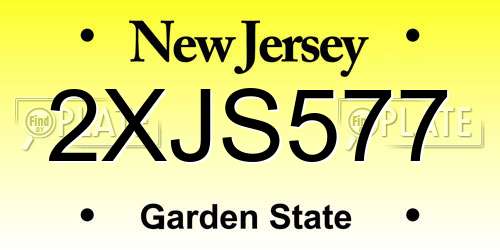 2XJS577 New Jersey License Plate