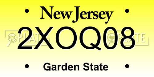 2XOQ08 New Jersey License Plate