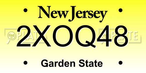 2XOQ48 New Jersey License Plate