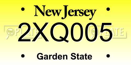 2XQ005 New Jersey License Plate