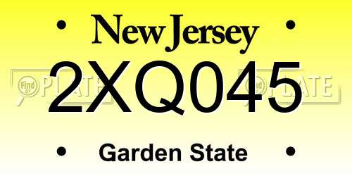 2XQ045 New Jersey License Plate
