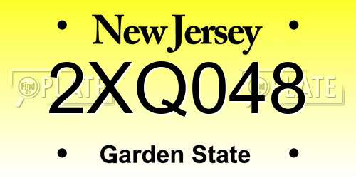 2XQ048 New Jersey License Plate