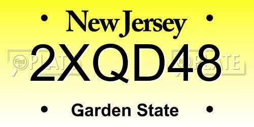 2XQD48 New Jersey License Plate