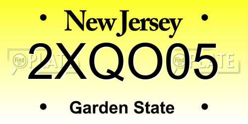 2XQO05 New Jersey License Plate