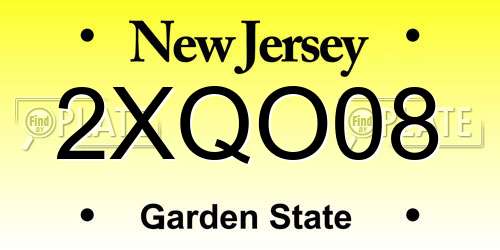 2XQO08 New Jersey License Plate