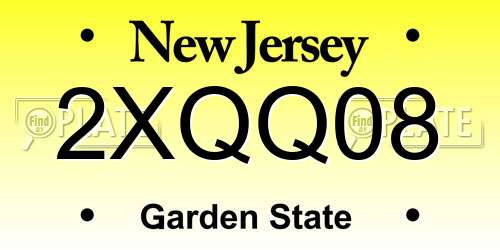 2XQQ08 New Jersey License Plate