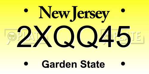 2XQQ45 New Jersey License Plate