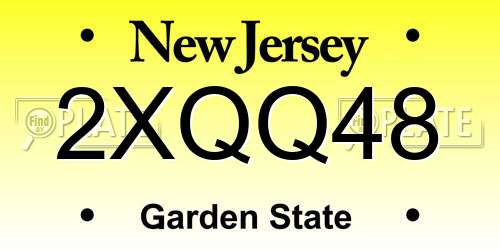2XQQ48 New Jersey License Plate