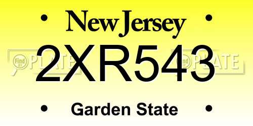 2XR543 New Jersey License Plate