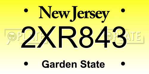 2XR843 New Jersey License Plate