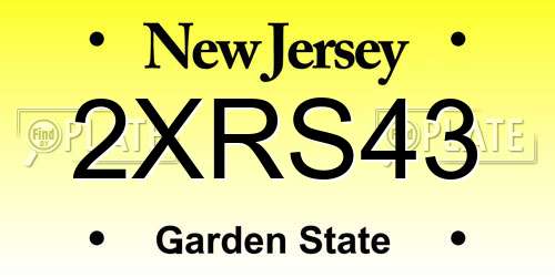 2XRS43 New Jersey License Plate