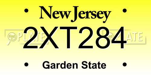 2XT284 New Jersey License Plate